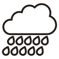 clouds and rain. Black outline. illustration isolated on white background vector