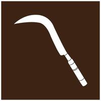 Grass sickle icon simple design vector