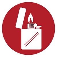 Gas Lighter Design on red background vector