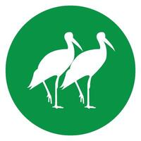 long-legged bird simple design vector