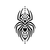 A black and white tattoo design with a spider vector