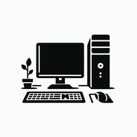 Computer icon on white background vector