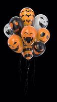 Loop Bunch of balloons with Halloween texture with alpha channel video