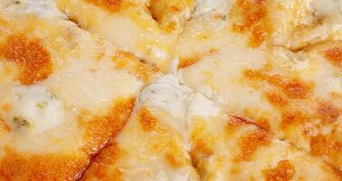 Cheese pizza as a macro photo background. Food photography, pizza web size