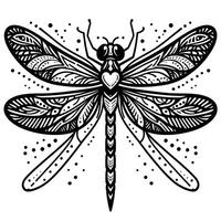 Dragonfly tattoo design with ornate patterns vector