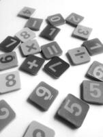 Photo of a Small Number Board for Learning to Count in black and white