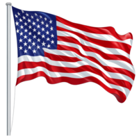 The American flag displays its striking red, , and blue colors, symbolizing patriotism and national pride, american usa flag illustration on transparent background png