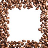 Coffee beans create a unique frame on a transparent background, perfect for showcasing coffee-related content, coffee beans frame isolated transparent background png