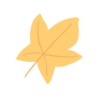 Flat design of a golden maple leaf, representing fall foliage. Great for autumn-inspired designs and seasonal graphic elements vector