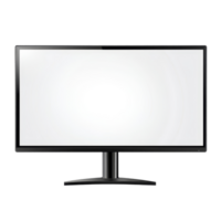A blank display monitor stands with a screen, ideal for showcasing design concepts or presentations, display monitor with blank isolated transparent background displayon transparent background png