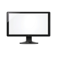 The display monitor features a blank screen, ideal for presentations or creative projects, display monitor with blank isolated transparent background displayon transparent background png