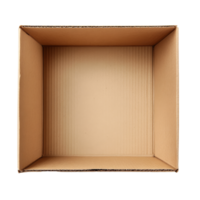 An empty cardboard box awaits packing, showcasing its potential for shipping various items securely, empty open cardboard box for shipping on transparent background png