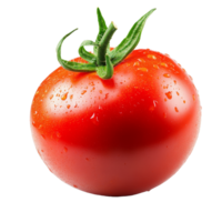 A ripe red tomato is isolated against a plain backdrop, highlighting its juicy texture and freshness, fresh red tomato on transparent background png
