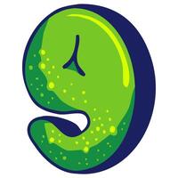 Bubble graffiti font style Number 9 vector