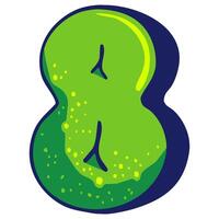 Bubble graffiti font style Number 8 vector