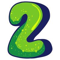 Bubble graffiti font style Number 2 vector