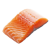 A vibrant, fresh salmon fish fillet isolated on a clean transparent background, ideal for culinary use or meal planning, fresh salmon fish fillet on transparent background png