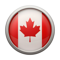 Realistic 3D Canada Flag Icon in a Circular Shape for Creative Designs and Branding png