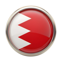 3D Bahrain Flag Icon Representing National Identity in Circle Shape for Graphic Design Projects png