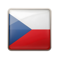 3D Czech Republic Flag Icon in Rectangular Shape for Use in Various Design Projects png