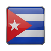 3D Rectangular Cuba Flag Icon with Vibrant Red Color Perfect for Graphic Design Projects png