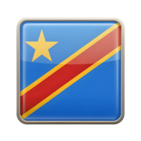 Eye-catching 3D Icon of the Congo Flag in a Rectangular Shape for Various Creative Uses png