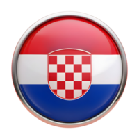 3D Image of Croatia Flag Icon in a Circle Shape for Graphic Design and Digital Projects png