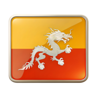 3D Bhutan Flag Icon in Circle Shape for Digital and Print Designs png