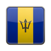3D Barbados Flag Icon in Rectangle Shape for Creative Design Projects and National Representation png