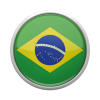 3D Brazil Flag Icon in Circle Shape for Creative Design Projects and National Celebrations png