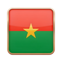 3D Burkina Faso Flag Icon with Rectangle Shape for Creative Design Projects png