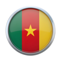 3D Circular Icon of the Cameroon Flag for Creative Design Projects and Branding png