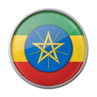 3D Circular Icon of Ethiopia Flag for Creative Design and Application Usage png