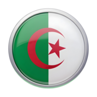 3D Algeria Flag Icon in a Circle Shape for Creative Design and Use in Digital Projects png