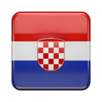 3D Croatia Flag Icon in Rectangular Shape Perfect for National Celebrations and Events png
