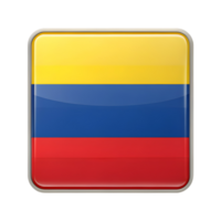3D Colombia Flag Icon in Rectangle Shape for Various Design Applications png