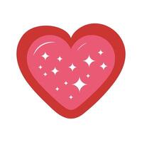 A heart shaped icon with stars on it vector