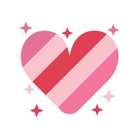 A pink heart with stars on it vector