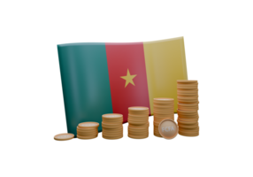 enchantant 3d rendre illustration de Cameroun drapeau et devise appelé CFA franc png