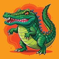 crocodile isolated illustration on solid background vector