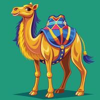 illustration of camel on solid background vector