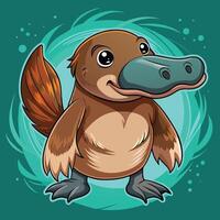 Illustration of Platypus on solid background vector