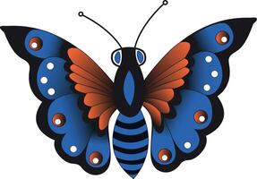 Outstanding and Colorful Monarch Butterfly with White Background Easy to Edit and Easy to Change Color vector
