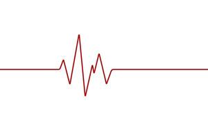 Heartbeat line diagram illustration in red color vector