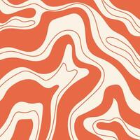 Abstract square aesthetic retro background with waves. Trendy colorful set of retro backgrounds in 70s, 80s style. Abstract hippie card sets in beige and orange colors. vector