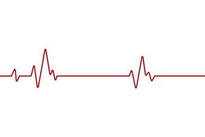 Red heart rhythm chart during training. Heart cardiogram, Patient life saving concept. isolate on white background. vector