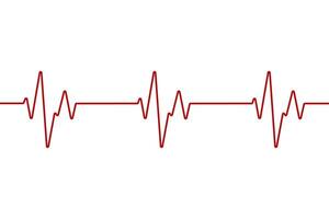 Heart rhythm cardiogram same rhythm, pulse line illustration, red pulse line , heart wave illustration isolated on white background. vector