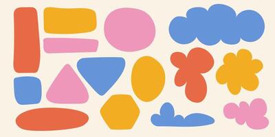 organic shapes. Hand drawn text boxes. Abstract liquid shapes. Organic flat drops. Random wavy spots and curved elements. vector