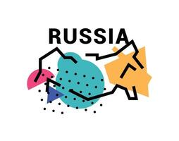 Illustration of map of Russia. Abstract map of Russia. In the style of the Russian avant-garde. Image is isolated on white background. Flat illustration for banner and site. Stylish picture. vector