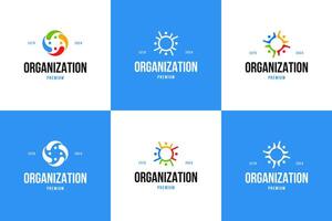 Set of creative unity circle for social organization logo design template illustration vector